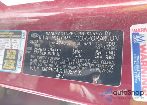 2017 Kia Sportage Lx из США, поврежденный, VIN KNDPMCAC1H7085592